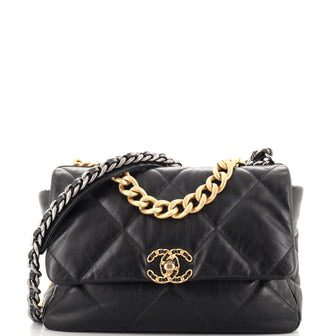 Chanel 19 Flap Bag Quilted Goatskin Large