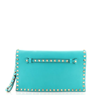 Valentino Garavani Rockstud Flap Clutch Leather