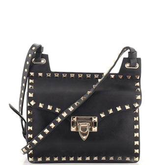Valentino Garavani Rockstud Flip Lock Crossbody Bag Leather Small