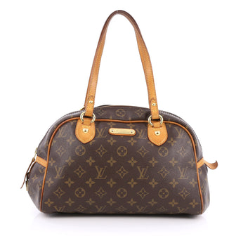 Louis Vuitton Montorgueil Handbag Monogram Canvas PM  Brown