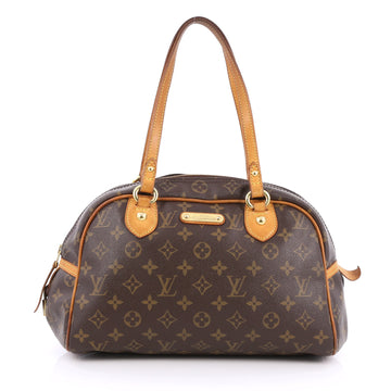 Louis Vuitton Montorgueil Handbag Monogram Canvas PM  Brown