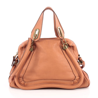 Chloe Paraty Top Handle Bag Leather Medium Orange 1874707