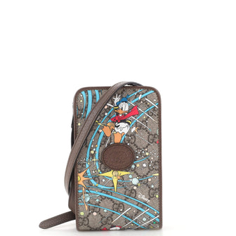 Gucci Disney Donald Duck Phone Case Crossbody Bag Printed GG Coated Canvas