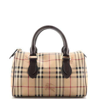 Burberry Chester Satchel Haymarket Coated Canvas Small