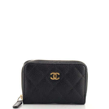 Chanel CC Zip Coin Purse Quilted Caviar Small