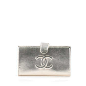 Chanel Timeless CC French Wallet Textured Leather Long Gold