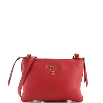Prada Double Zip Crossbody Bag Vitello Phenix Small