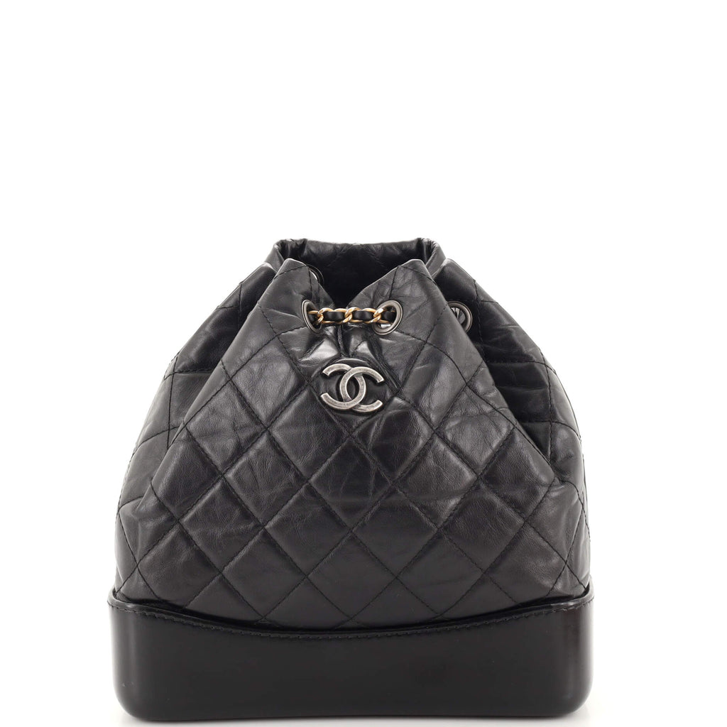 CHANEL Aged Calfskin Quilted Small Gabrielle Backpack Silver –