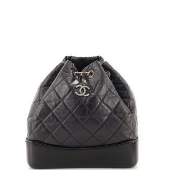 Chanel Gabrielle Backpack Quilted Aged Calfskin Small Black 1875221