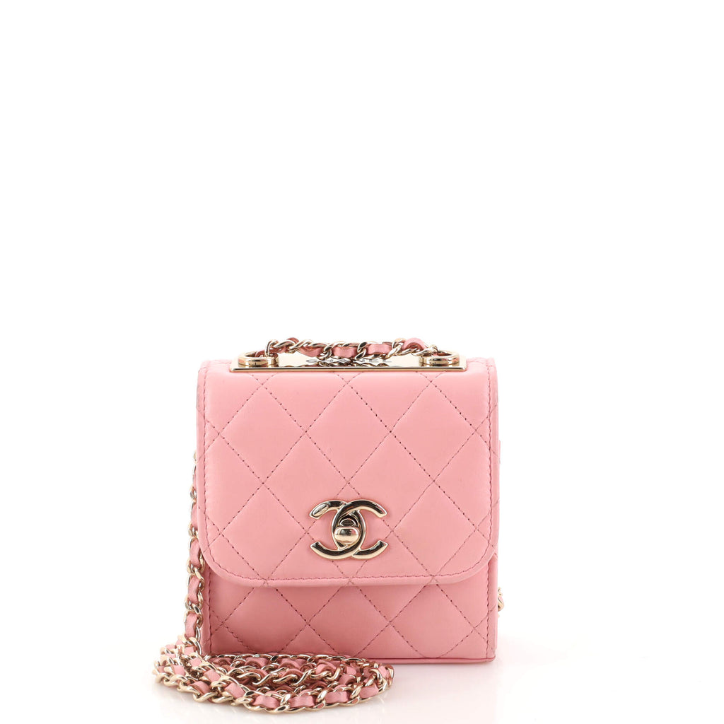 CHANEL Lambskin Quilted Mini Trendy CC Clutch With Chain Beige 630286