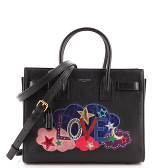 Saint Laurent Sac de Jour NM Bag Patch Embellished Leather Baby