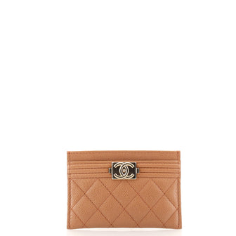Chanel Boy Card Holder Quilted Caviar