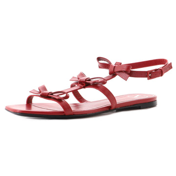 Valentino Garavani Women's French Bow Ankle Strap Sandals Leather