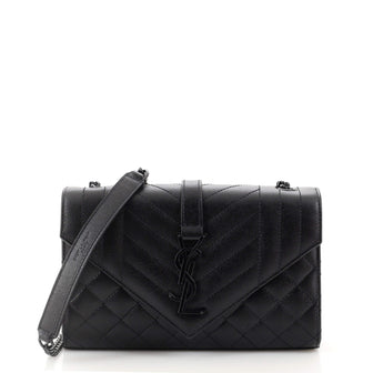 Saint Laurent Classic Monogram Chain Wallet Mixed Matelasse Leather Medium
