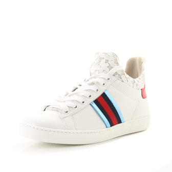 Gucci Women's Ace High Top Sneakers Leather and Lace