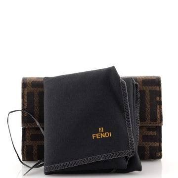 Fendi Trifold Flap Wallet Zucca Canvas Compact