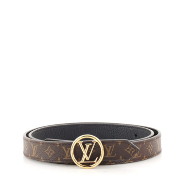 Louis Vuitton LV Circle Reversible Belt Monogram Canvas and Leather Thin