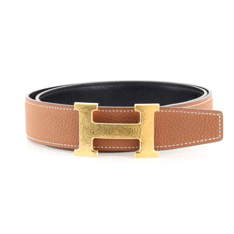 Hermes Constance Martelee H Reversible Belt Leather with Hammered Hardware Medium