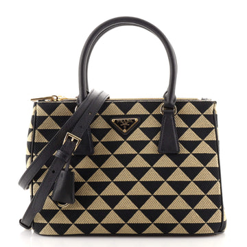 Prada Galleria Double Zip Tote Printed Fabric Small
