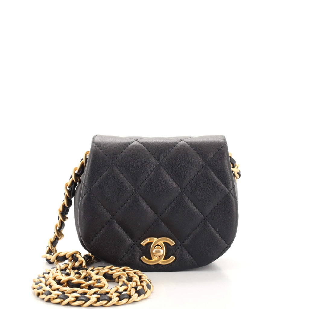 Chanel Coco Mail Clutch with Chain Quilted Calfskin Mini Black 1876701
