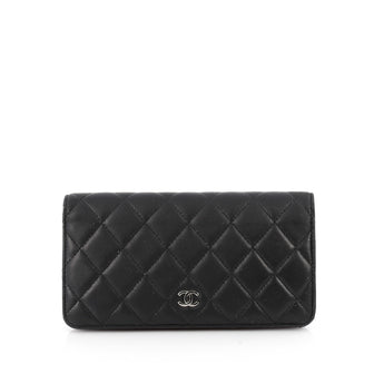 Chanel L-Yen Wallet Quilted Lambskin Long Black 1876910