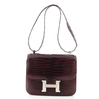 Hermes Constance Bag Shiny Porosus Crocodile 24