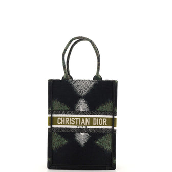 Christian Dior Book Tote Embroidered Canvas Vertical