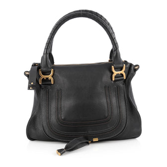 Chloe Marcie Satchel Leather Medium Black 1877201