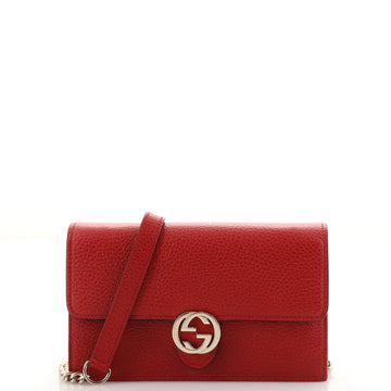 Gucci Interlocking Wallet on Chain (Outlet) Leather