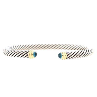 David Yurman Cable Classic Bracelet Sterling Silver with 14K Yellow Gold and Topaz 5mm