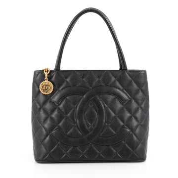 Chanel Medallion Tote Quilted Caviar Black 1878402