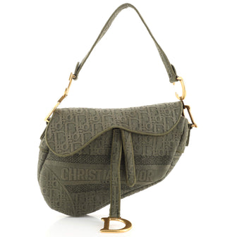 Christian Dior Saddle Handbag Oblique Denim Medium