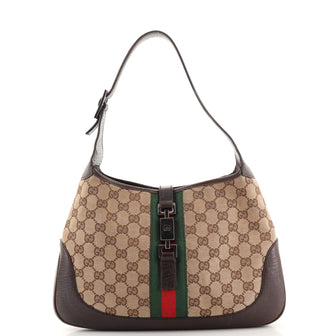 Gucci Web Jackie O Hobo GG Canvas Medium