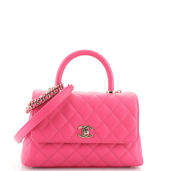Coco Top Handle Bag Quilted Caviar Mini