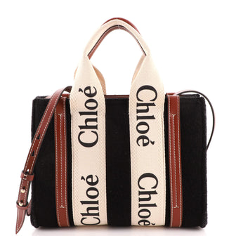 Chloe Woody Tote Recycled Felt with Leather and Canvas Small