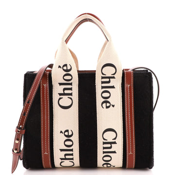 Chloe Woody Tote Recycled Felt with Leather and Canvas Small