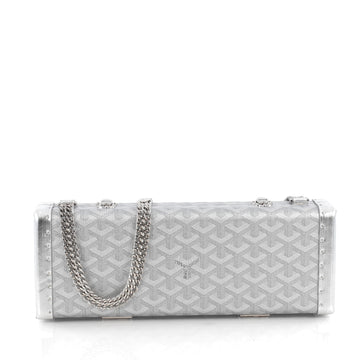 Goyard Saint Honore Clutch Coated Canvas Medium Silver