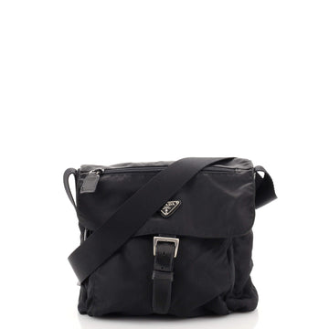Prada Buckle Messenger Bag Tessuto Small