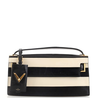 Valentino Garavani My Rockstud Clutch Striped Leather