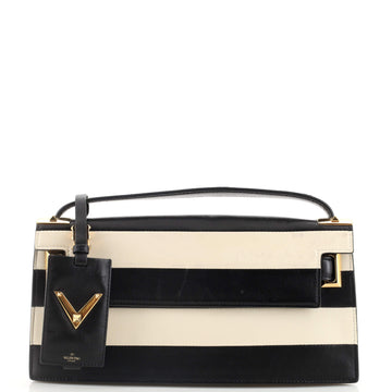 Valentino Garavani My Rockstud Clutch Striped Leather