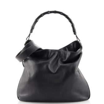 Gucci Vintage Bamboo Handle Open Hobo Leather Large