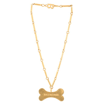 Balenciaga Pet Bone Necklace Metal