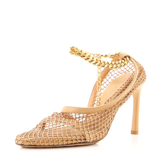 Bottega Veneta Women's Stretch Chunky Chain Pumps Mesh with Leather