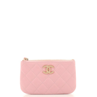 Chanel Classic O Case Pouch Quilted Caviar Mini