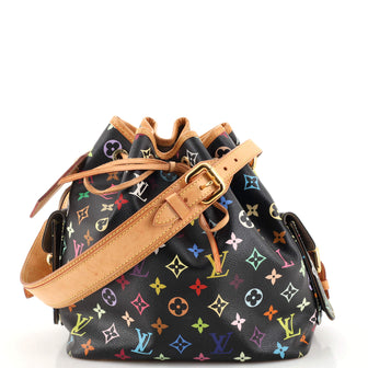 Louis Vuitton, Bags, Authentic Louis Vuitton Petit Noe Bucket Bag  Monogram Multicolor Black