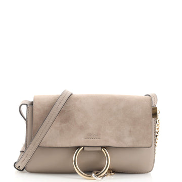 Chloe Faye Shoulder Bag Leather and Suede Small