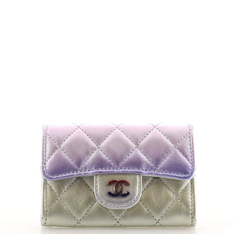 Chanel Classic Flap Card Case Quilted Gradient Metallic Calfskin with Gradient Hardware