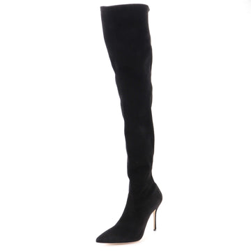 Manolo Blahnik Women's Pascalarechi Over The Knee Boots Suede 105