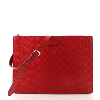 Gucci Zip Messenger Bag Guccissima Leather Large
