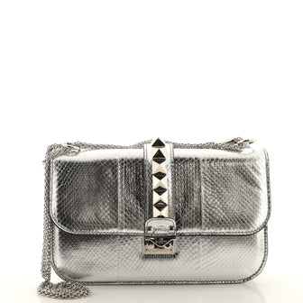 Valentino Garavani Glam Lock Shoulder Bag Leather Medium